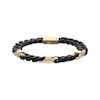 Thumbnail Image 1 of Matte Cuban Chain & Mariner Link Station Bracelet 8mm Black & Yellow Ion-Plated Solid Stainless Steel 8.5&quot;