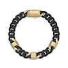 Thumbnail Image 2 of Matte Cuban Chain & Mariner Link Station Bracelet 8mm Black & Yellow Ion-Plated Solid Stainless Steel 8.5&quot;