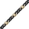 Thumbnail Image 3 of Matte Cuban Chain & Mariner Link Station Bracelet 8mm Black & Yellow Ion-Plated Solid Stainless Steel 8.5&quot;