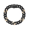 Thumbnail Image 2 of Matte Cuban Chain Bracelet 8.5mm Black & Yellow Ion-Plated Solid Stainless Steel 8.5&quot;