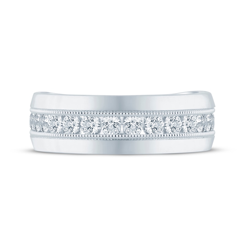 Main Image 3 of Now + Forever Men's Round-Cut Diamond Wedding Band 1 ct tw 10K White Gold
