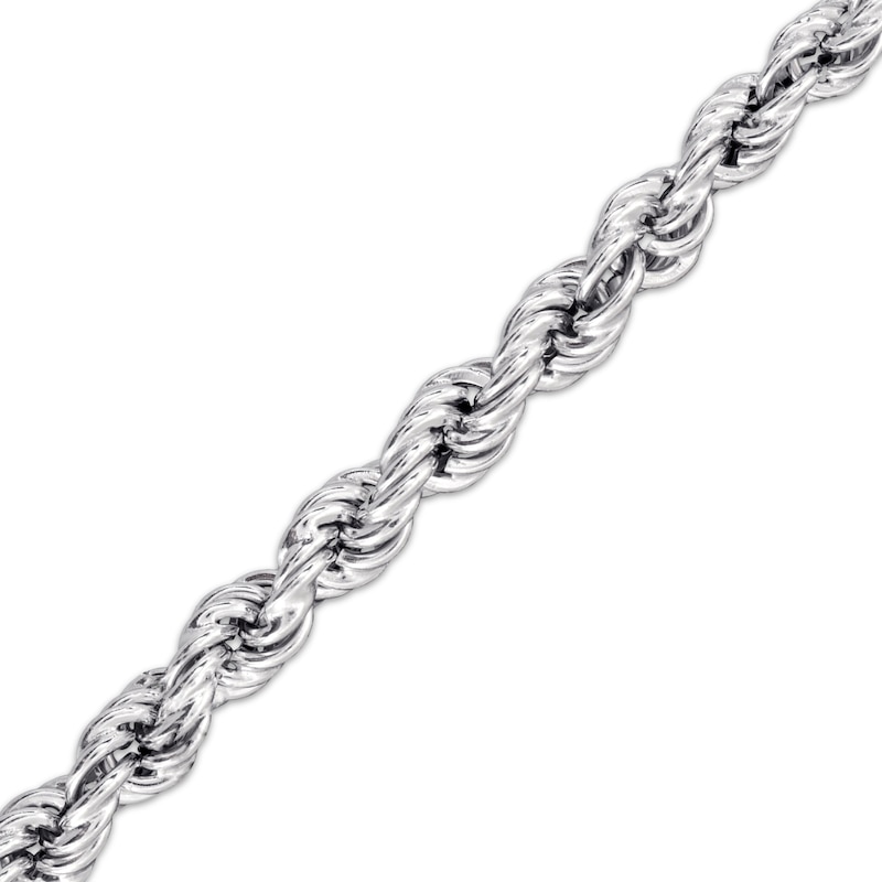 Main Image 3 of Graduated Rope Chain Necklace Semi-Solid Sterling Silver 18&quot;
