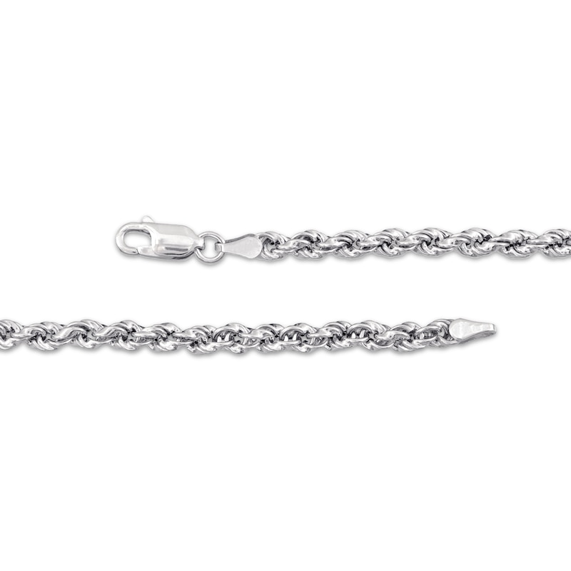 Main Image 4 of Graduated Rope Chain Necklace Semi-Solid Sterling Silver 18&quot;