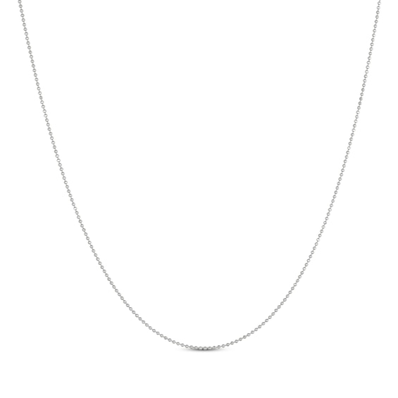 Adjustable Diamond-Cut Bead Chain Necklace 1.2mm Solid Sterling Silver 24"