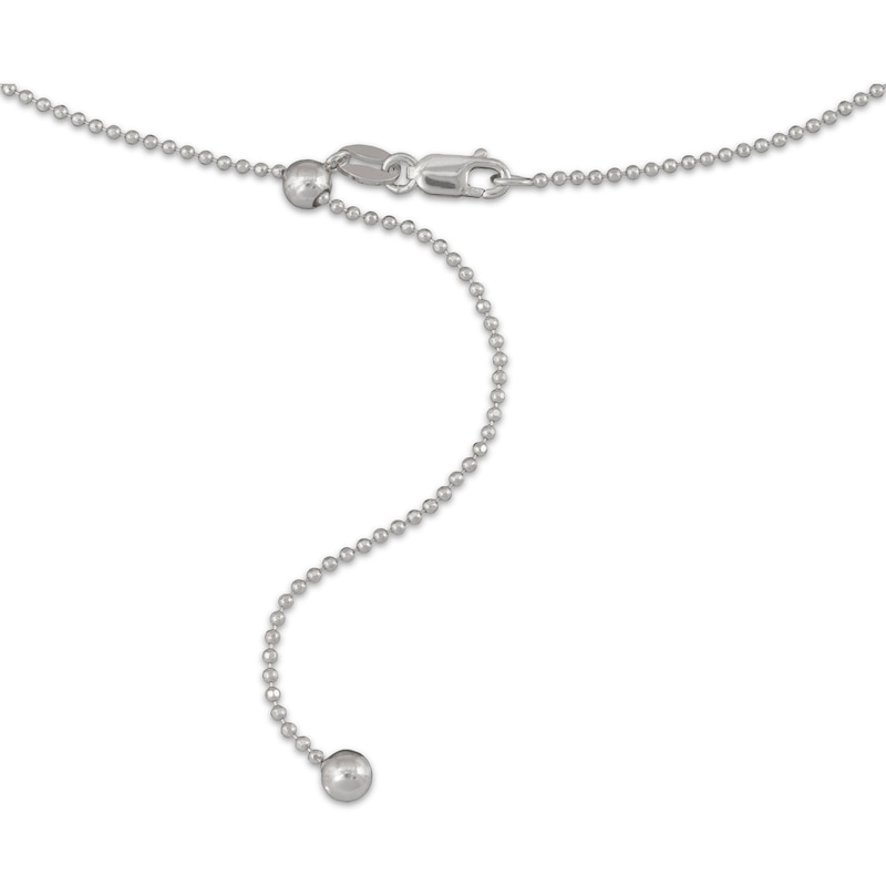 Main Image 4 of Adjustable Diamond-Cut Bead Chain Necklace 1.2mm Solid Sterling Silver 24&quot;