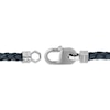 Thumbnail Image 2 of Men's Gray Leather Bracelet Stainless Steel 8.5&quot;
