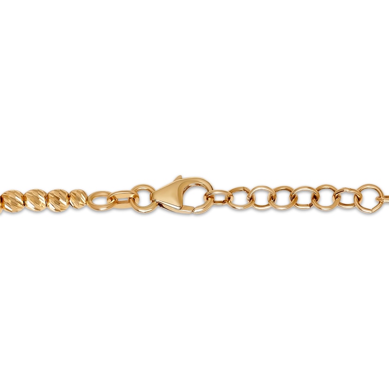Main Image 3 of Italian Brilliance Round & Cube Bead Bracelet Hollow 14K Yellow Gold 8&quot;