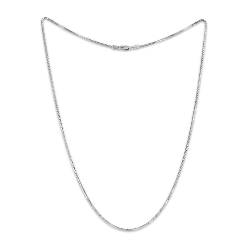 Main Image 2 of Box Chain Necklace 1.3mm Solid Sterling Silver 20&quot;