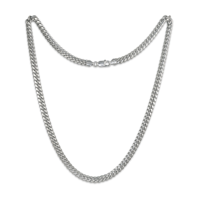 Main Image 2 of Cuban Curb Chain Necklace 3.5mm Solid Sterling Silver 18&quot;