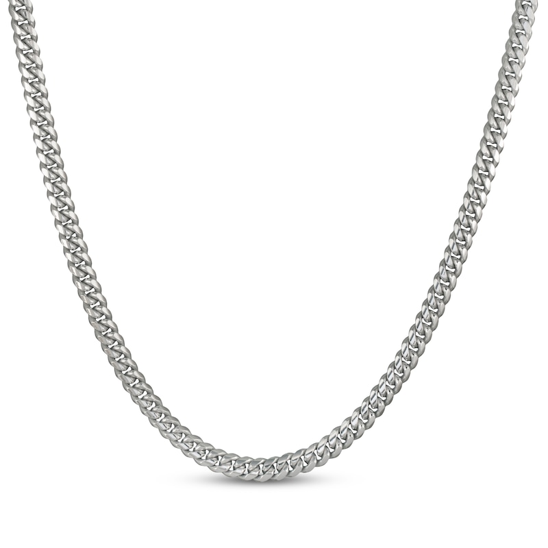 Main Image 1 of Cuban Curb Chain Necklace 3.5mm Solid Sterling Silver 22&quot;