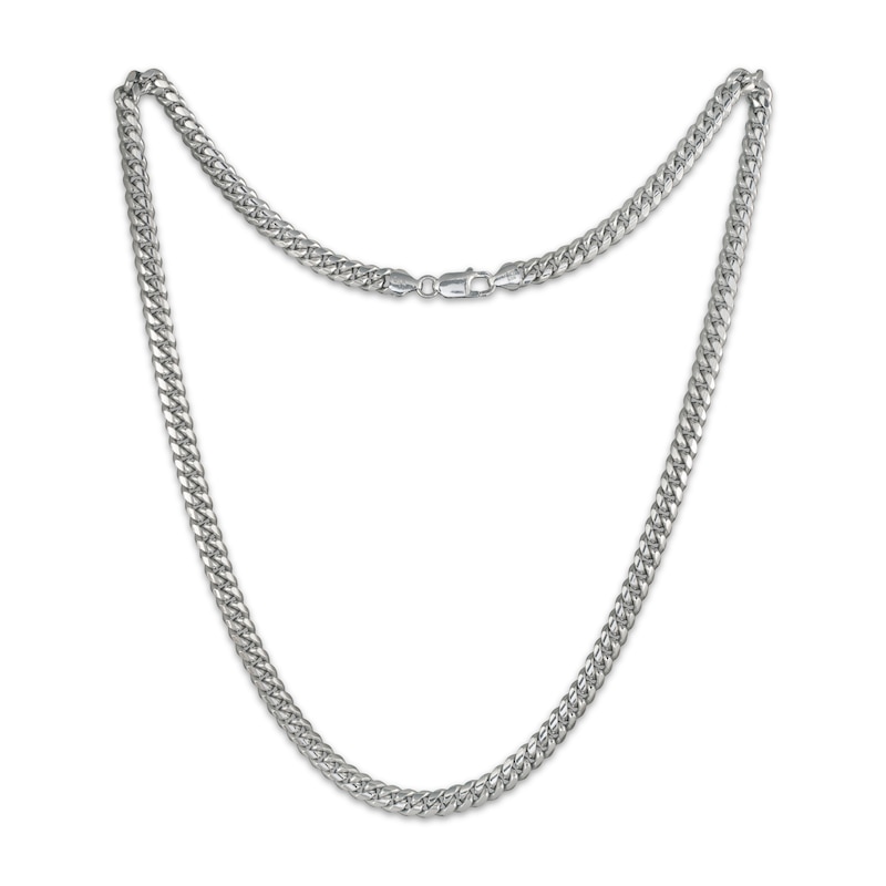 Main Image 2 of Cuban Curb Chain Necklace 3.5mm Solid Sterling Silver 22&quot;