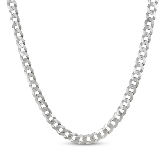 Curb Chain Necklace 5.2mm Solid Sterling Silver 24"