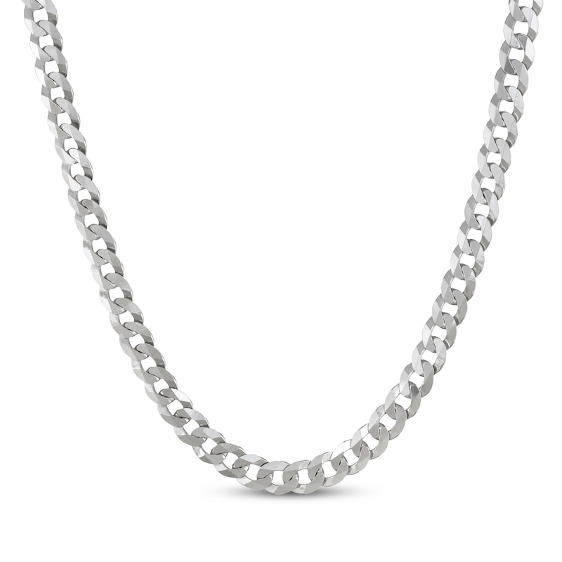 Main Image 1 of Curb Chain Necklace 5.2mm Solid Sterling Silver 24&quot;