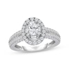Thumbnail Image 1 of Now + Forever Oval-Cut Diamond Halo Engagement Ring 1 ct tw 14K White Gold