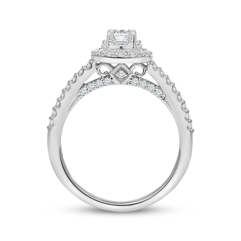 Main Image 2 of Now + Forever Oval-Cut Diamond Halo Engagement Ring 1 ct tw 14K White Gold