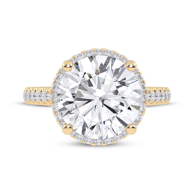 Main Image 3 of Lab-Grown Diamonds Round-Cut Halo Engagement Ring 4-1/2 ct tw 14K Yellow Gold