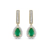 Thumbnail Image 2 of Emerald & Diamond Earrings 1/10 ct tw 10K Yellow Gold