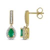 Thumbnail Image 3 of Emerald & Diamond Earrings 1/10 ct tw 10K Yellow Gold