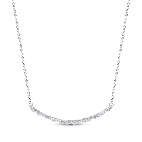 Diamond Smile Necklace 1/6 ct tw 10K White Gold 18"