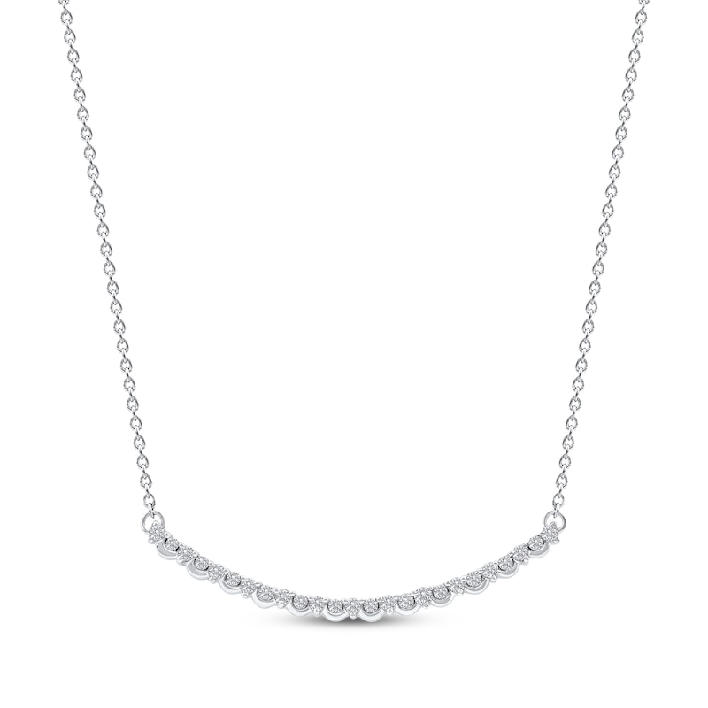 Main Image 1 of Diamond Smile Necklace 1/6 ct tw 10K White Gold 18&quot;