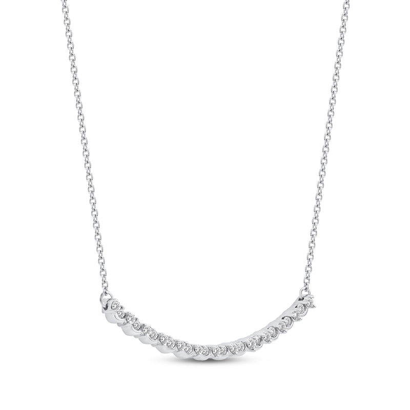 Main Image 2 of Diamond Smile Necklace 1/6 ct tw 10K White Gold 18&quot;