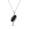 Thumbnail Image 1 of Black & White Diamond Three-Stone Curve Necklace 1/2 ct tw Sterling Silver 18&quot;