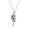 Thumbnail Image 3 of Black & White Diamond Three-Stone Curve Necklace 1/2 ct tw Sterling Silver 18&quot;