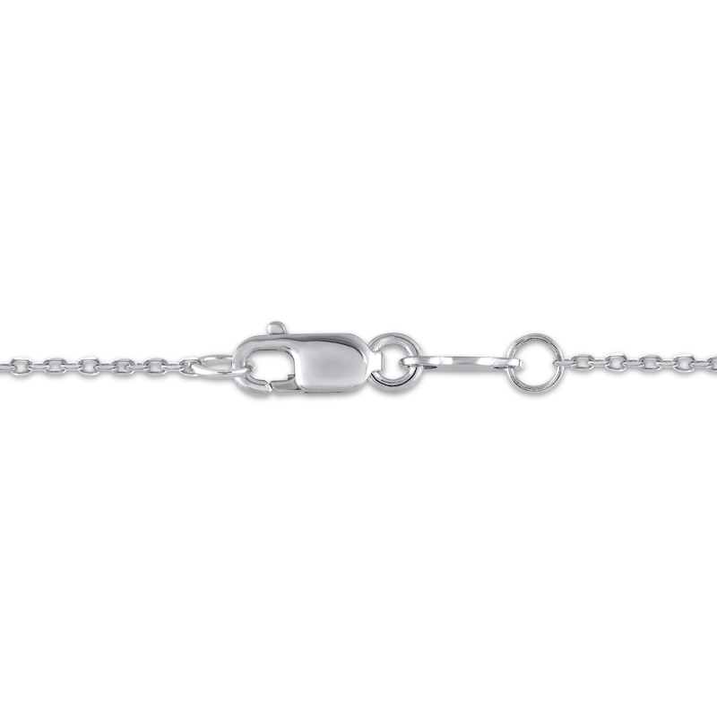 Main Image 4 of Black & White Diamond Three-Stone Curve Necklace 1/2 ct tw Sterling Silver 18&quot;