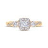 Thumbnail Image 3 of Now + Forever Princess-Cut Diamond Halo Engagement Ring 1/2 ct tw 14K Yellow Gold