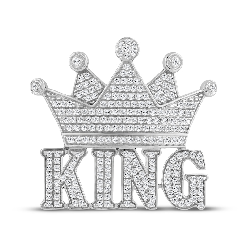 Main Image 1 of Diamond &quot;King&quot; Brooch 1 ct tw Sterling Silver