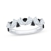 Thumbnail Image 1 of Now + Forever Pear-Shaped White Diamond & Black Diamond Anniversary Ring 1 ct tw 14K White Gold
