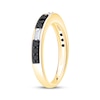 Thumbnail Image 2 of Now + Forever Baguette-Cut White Diamond & Round-Cut Black Diamond Anniversary Ring 1/2 ct tw 14K Yellow Gold
