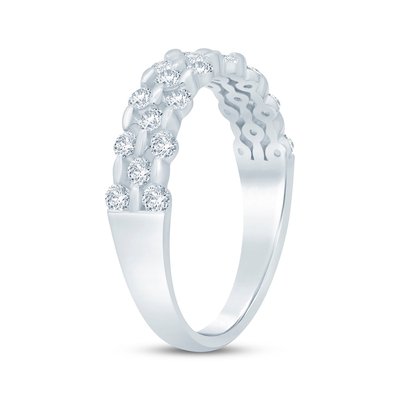Main Image 2 of Now + Forever Diamond Three-Row Staggered Anniversary Ring 5/8 ct tw 14K White Gold