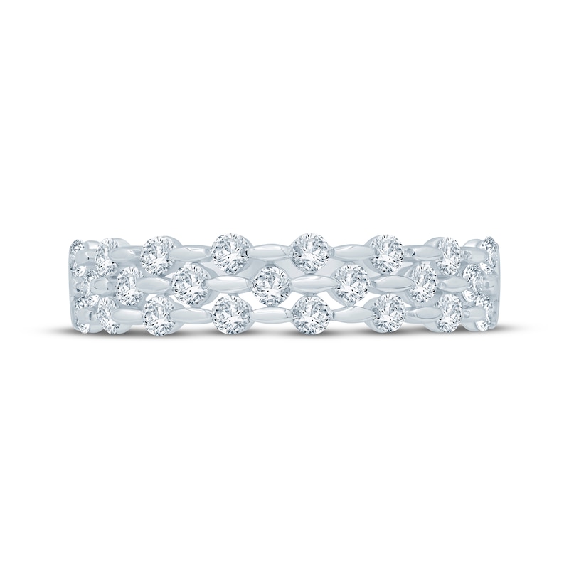 Main Image 3 of Now + Forever Diamond Three-Row Staggered Anniversary Ring 5/8 ct tw 14K White Gold