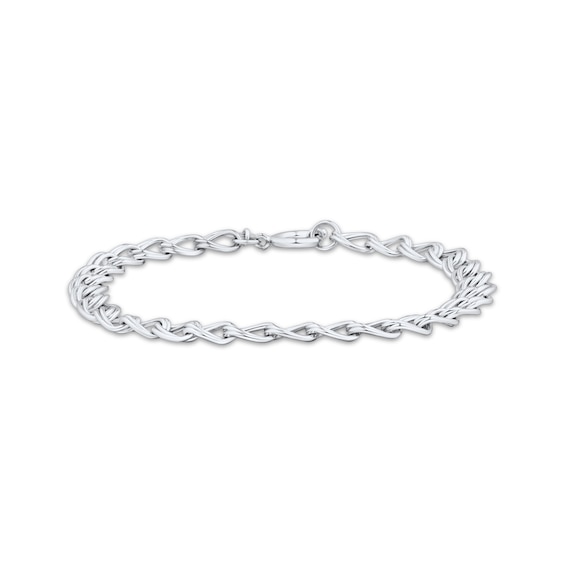 Charmed Memories Link Bracelet 6.6mm Hollow Sterling Silver 7.5"