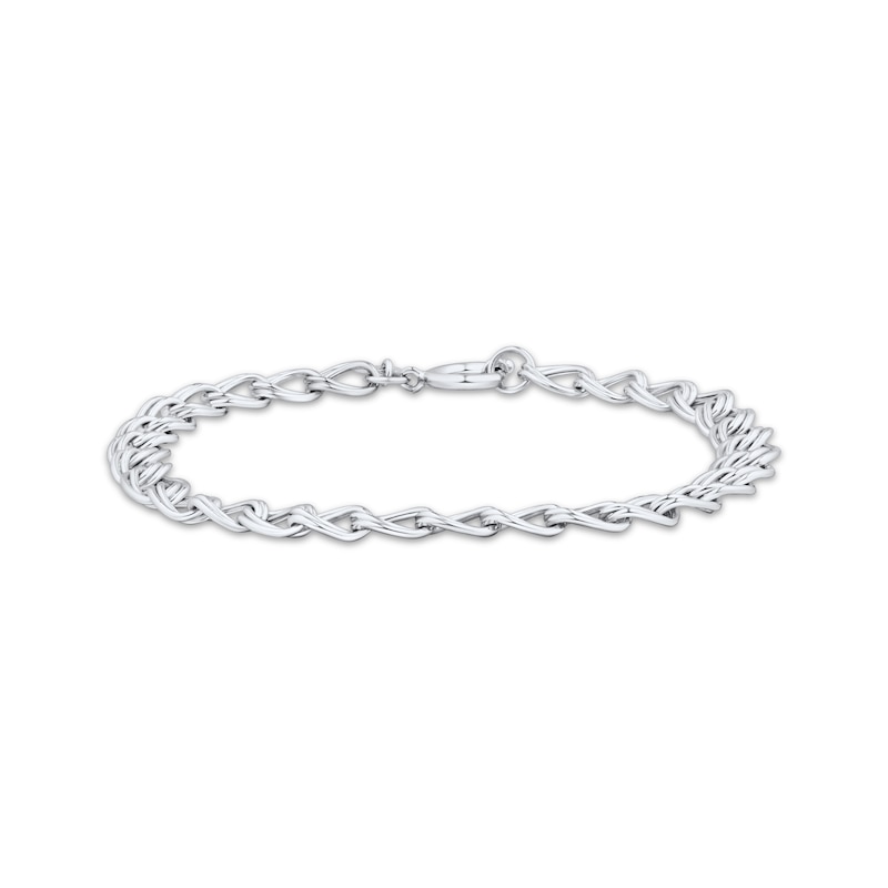 Main Image 1 of Charmed Memories Link Bracelet 6.6mm Hollow Sterling Silver 7.5&quot;