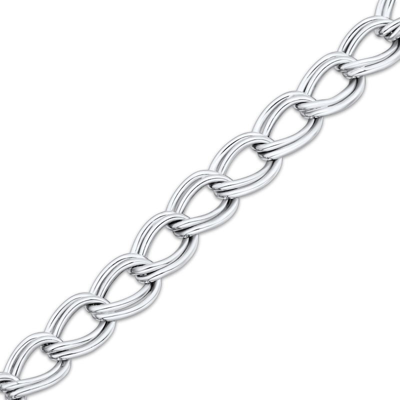 Main Image 3 of Charmed Memories Link Bracelet 6.6mm Hollow Sterling Silver 7.5&quot;