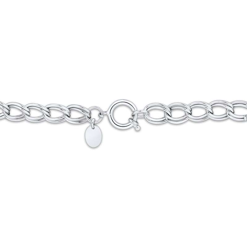 Main Image 4 of Charmed Memories Link Bracelet 6.6mm Hollow Sterling Silver 7.5&quot;