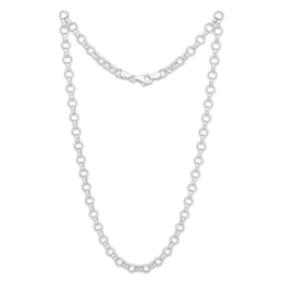 Charmed Memories Rolo Chain Necklace 5.2mm Solid Sterling Silver 18"