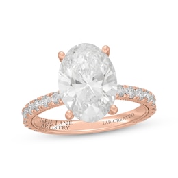 Neil Lane Artistry Oval-Cut Lab-Grown Diamond Engagement Ring 4-5/8 ct tw 14K Rose Gold