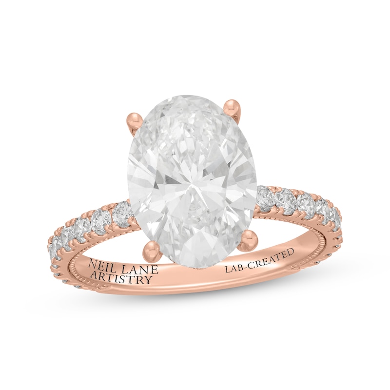 Main Image 1 of Neil Lane Artistry Oval-Cut Lab-Grown Diamond Engagement Ring 4-5/8 ct tw 14K Rose Gold