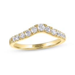 THE LEO Ideal Cut Diamond Contour Anniversary Ring 1/2 ct tw 14K Yellow Gold