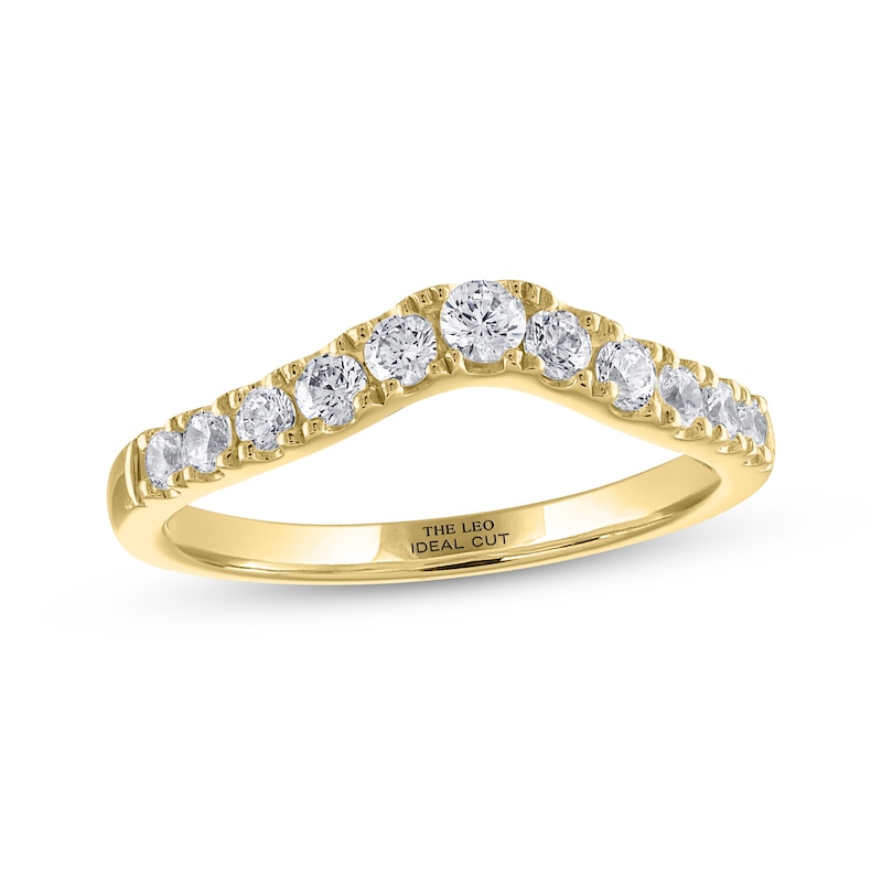 Main Image 1 of THE LEO Ideal Cut Diamond Contour Anniversary Ring 1/2 ct tw 14K Yellow Gold