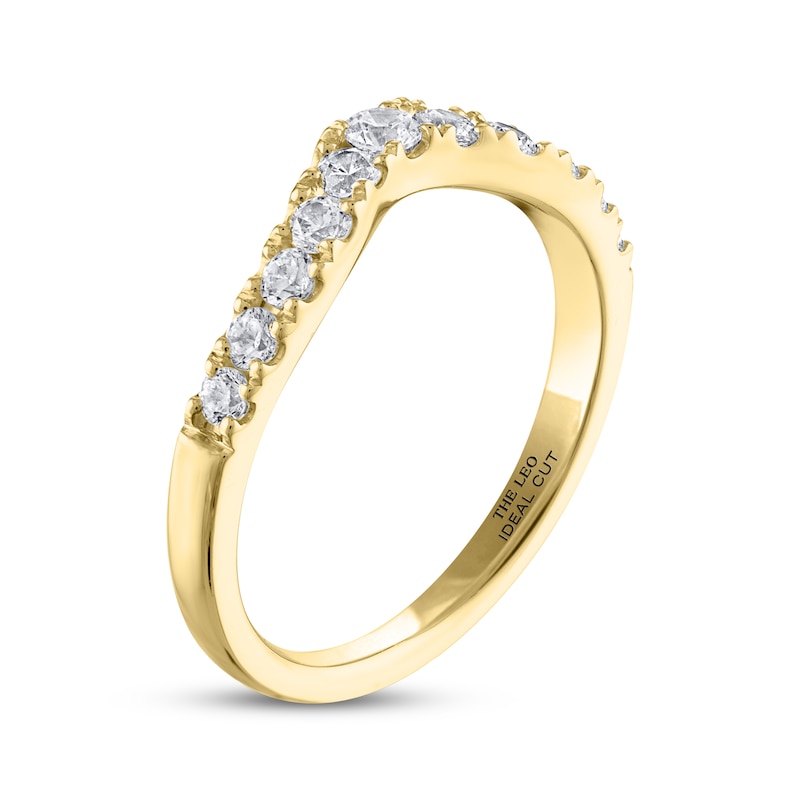 Main Image 2 of THE LEO Ideal Cut Diamond Contour Anniversary Ring 1/2 ct tw 14K Yellow Gold