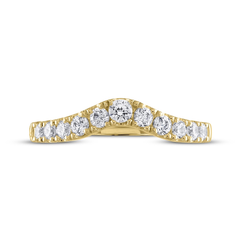Main Image 3 of THE LEO Ideal Cut Diamond Contour Anniversary Ring 1/2 ct tw 14K Yellow Gold