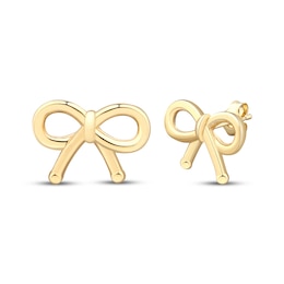 Mini Bow Stud Earrings 10K Yellow Gold