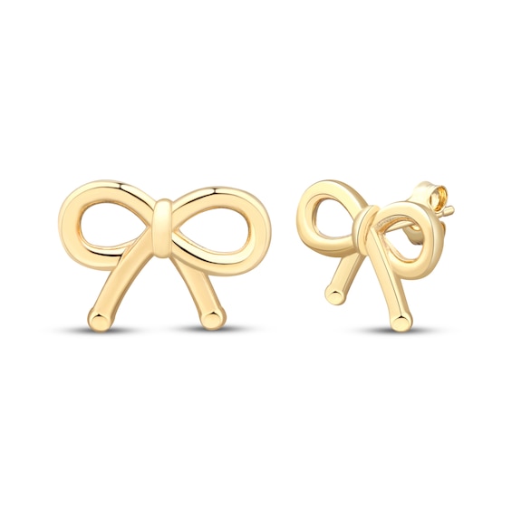 Mini Bow Stud Earrings 10K Yellow Gold