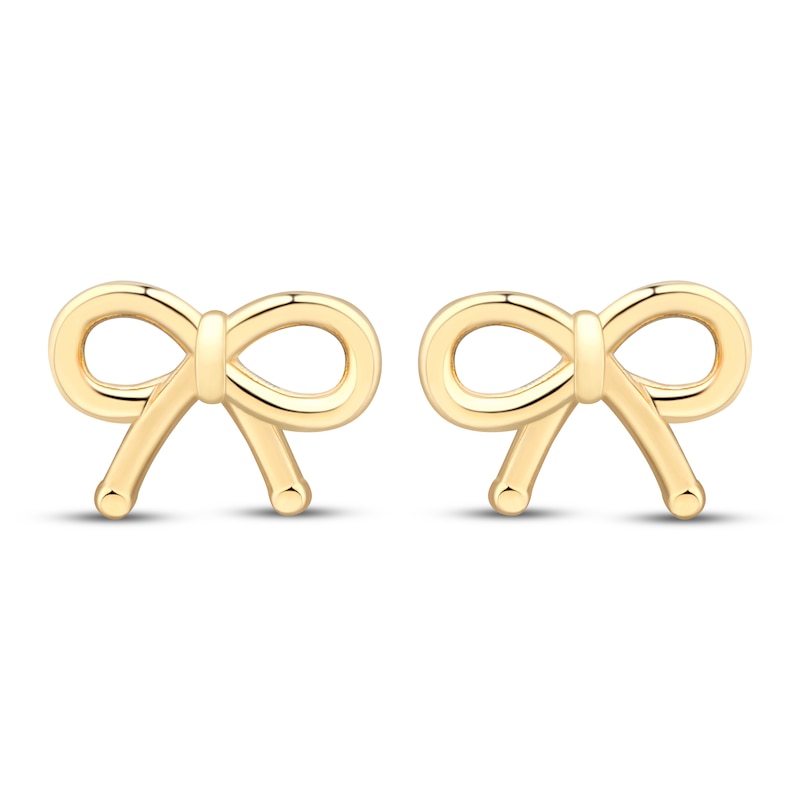 Main Image 2 of Mini Bow Stud Earrings 10K Yellow Gold