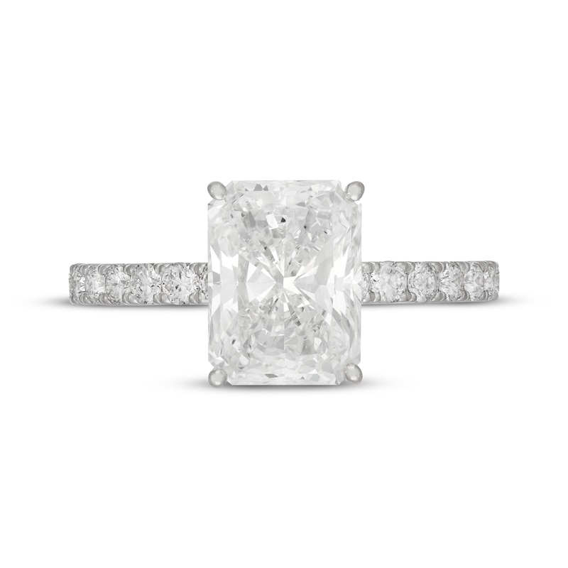 Main Image 2 of Neil Lane Artistry Emerald-Cut Lab-Grown Diamond Hidden Halo Engagement Ring 3-5/8 ct tw 14K White Gold