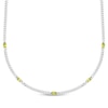 Thumbnail Image 1 of Oval-Cut Peridot Station Curb Chain Necklace Sterling Silver 15.8&quot;